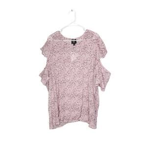 Bobeau Pleated Flounce Cold Shoulder Top 3X NWT